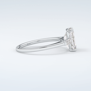 2.0 CT Emerald Cut Three Stone Moissanite Engagement Ring 16