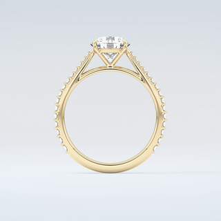 1.5 CT Round Cut Pave Moissanite Engagement Ring 2