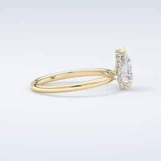 2.0 CT Pear Cut Hidden Halo Moissanite Engagement Ring 4