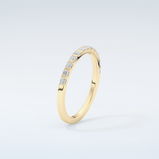 0.54 TCW Princess Shaped Moissanite Wedding Band 6