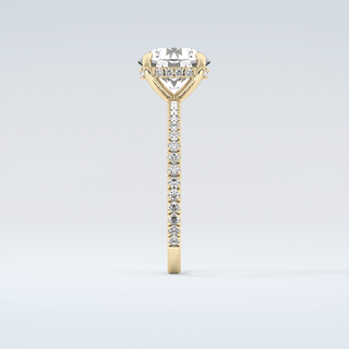 2.0 CT Round Cut Pave Hidden Halo Moissanite Engagement Ring 5