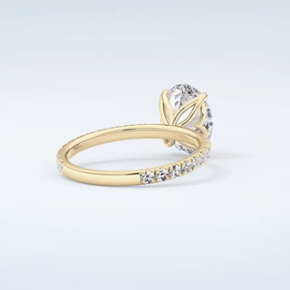 1.5 CT Oval Cut Pave Moissanite Engagement Ring 3