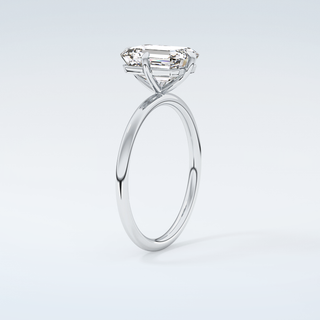 2.0 CT Emerald Cut Solitaire Moissanite Engagement Ring 18