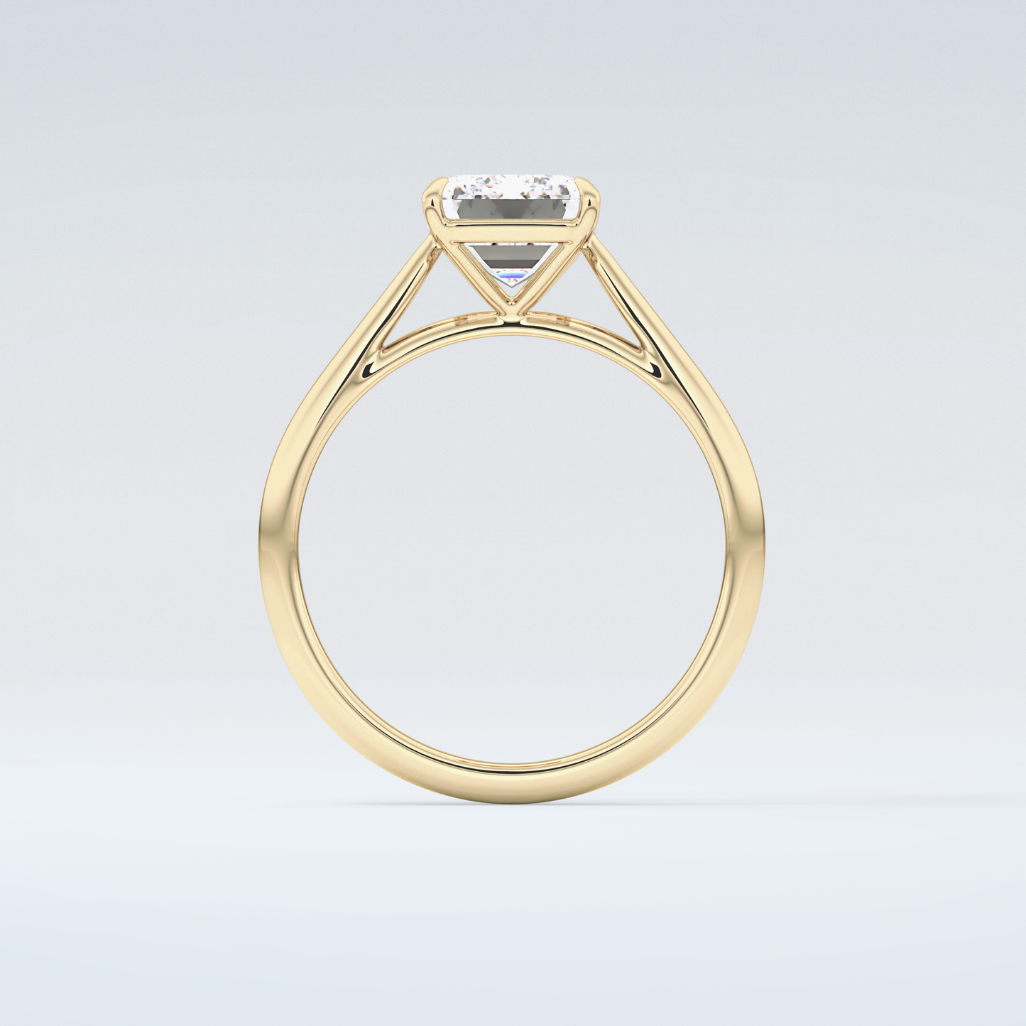 2.0 CT Emerald Cut Solitaire Moissanite Engagement Ring