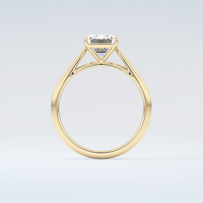 2.0 CT Emerald Cut Solitaire Moissanite Engagement Ring