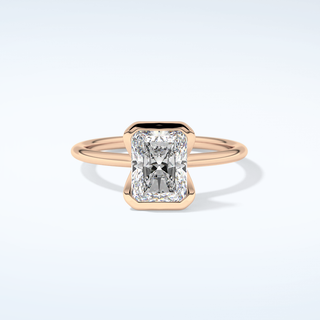 2.0 CT Radiant Cut Half Bezel Moissanite Engagement Ring 7