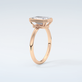 2.0 CT Emerald Cut Bezel Solitaire Moissanite Engagement Ring 12