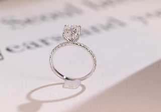 Stunning 1.0 - 2.0 CT Pear Moissanite Engagement Ring with Pave Design 8