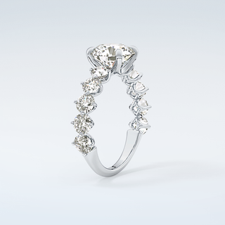 2.0 CT Round Cut Pave Moissanite Engagement Ring 18