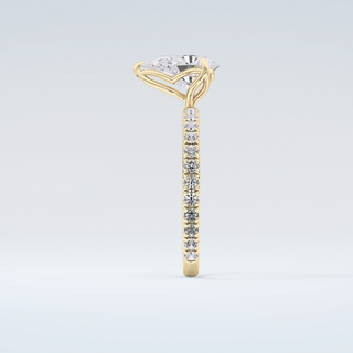 1.5 CT Pear Cut Pave Moissanite Engagement Ring 5