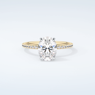 2.0 CT Oval Cut Pave & Hidden Stone Moissanite Engagement Ring 1