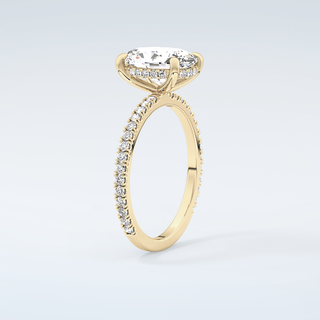 2.0 CT Oval Cut Pave Hidden Halo Moissanite Engagement Ring 6