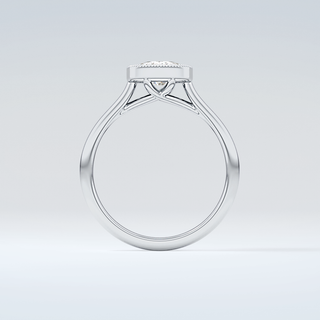 1.5 CT Cushion Cut Bezel Style Moissanite Engagement Ring 14