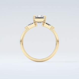 2.0 CT Emerald Cut Three Stone Moissanite Engagement Ring 2