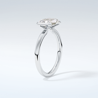 2.0 CT Radiant Cut Half Bezel Moissanite Engagement Ring 18