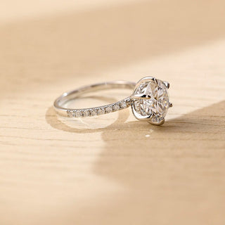 Stunning 3.5 CT Round Moissanite Engagement Ring with Hidden Halo & Pave Design 6