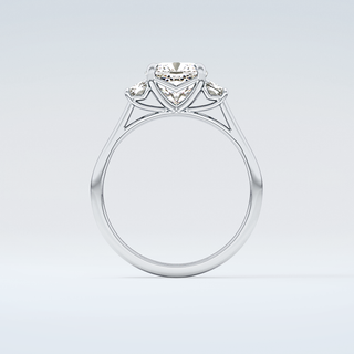 2.0 CT Cushion Cut Three Stone Moissanite Engagement Ring 14