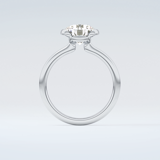 2.0 CT Round Cut Half Bezel Moissanite Engagement Ring 14