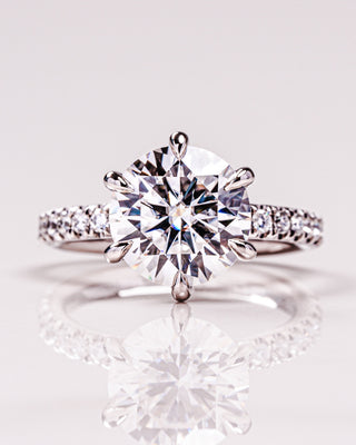 2.26 CT Round Cut Pave Moissanite Engagement Ring