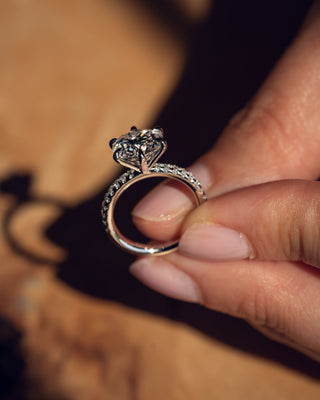 2.26 CT Round Cut Pave Moissanite Engagement Ring