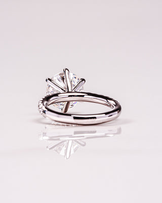 2.26 CT Round Cut Pave Moissanite Engagement Ring