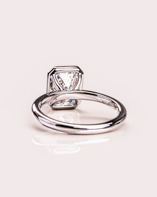 2.30 CT Emerald Cut Solitaire Bezel Moissanite Engagement Ring