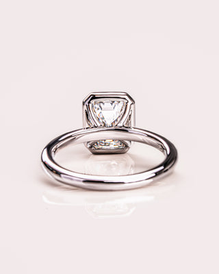 2.30 CT Emerald Cut Solitaire Bezel Moissanite Engagement Ring
