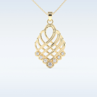 0.158 TCW Round Cut Multi Stone Moissanite Solitaire Necklace in 14K/18K Gold