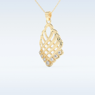 0.158 TCW Round Cut Multi Stone Moissanite Solitaire Necklace in 14K/18K Gold