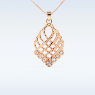 0.158 TCW Round Cut Multi Stone Moissanite Solitaire Necklace in 14K/18K Gold