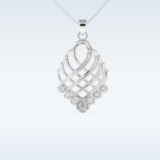 0.158 TCW Round Cut Multi Stone Moissanite Solitaire Necklace in 14K/18K Gold