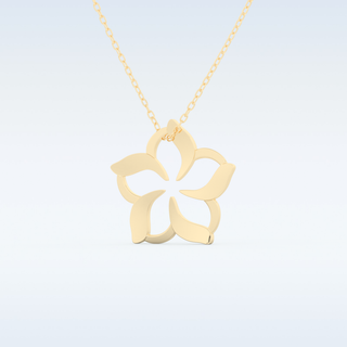 0.23 TCW Round Cut Flower Moissanite Solitaire Necklace in 14K/18K Gold