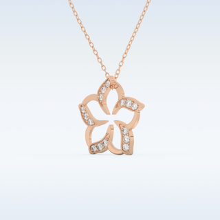0.23 TCW Round Cut Flower Moissanite Solitaire Necklace in 14K/18K Gold