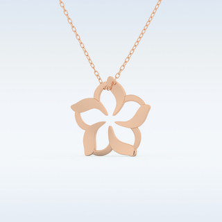 0.23 TCW Round Cut Flower Moissanite Solitaire Necklace in 14K/18K Gold