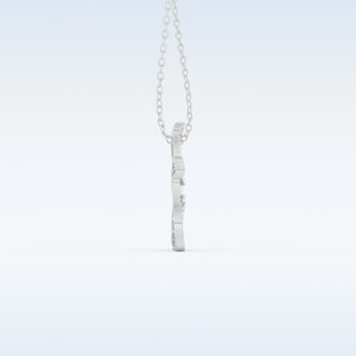 0.23 TCW Round Cut Flower Moissanite Solitaire Necklace in 14K/18K Gold