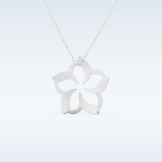 0.23 TCW Round Cut Flower Moissanite Solitaire Necklace in 14K/18K Gold