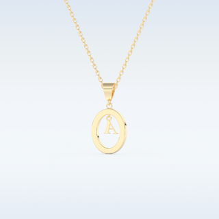 0.05 TCW Round Cut Initial Moissanite Solitaire Necklace in 14K/18K Gold