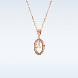 0.05 TCW Round Cut Initial Moissanite Solitaire Necklace in 14K/18K Gold