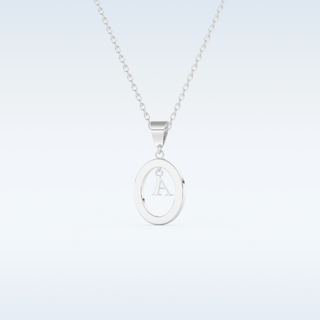 0.05 TCW Round Cut Initial Moissanite Solitaire Necklace in 14K/18K Gold