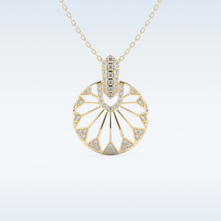 0.312 TCW Round Cut Circle With Multi Stone Moissanite Solitaire Necklace in 14K/18K Gold