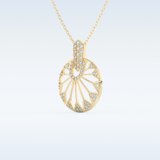 0.312 TCW Round Cut Circle With Multi Stone Moissanite Solitaire Necklace in 14K/18K Gold