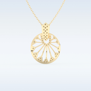 0.312 TCW Round Cut Circle With Multi Stone Moissanite Solitaire Necklace in 14K/18K Gold
