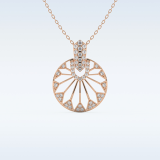 0.312 TCW Round Cut Circle With Multi Stone Moissanite Solitaire Necklace in 14K/18K Gold