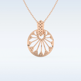 0.312 TCW Round Cut Circle With Multi Stone Moissanite Solitaire Necklace in 14K/18K Gold