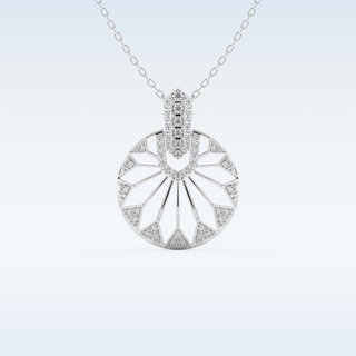 0.312 TCW Round Cut Circle With Multi Stone Moissanite Solitaire Necklace in 14K/18K Gold