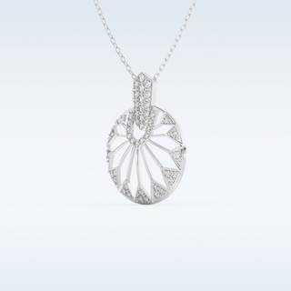 0.312 TCW Round Cut Circle With Multi Stone Moissanite Solitaire Necklace in 14K/18K Gold
