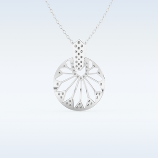 0.312 TCW Round Cut Circle With Multi Stone Moissanite Solitaire Necklace in 14K/18K Gold