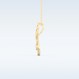 0.11 TCW Round Cut Pear With Multi Stone Moissanite Solitaire Necklace in 14K/18K Gold