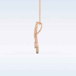 0.11 TCW Round Cut Pear With Multi Stone Moissanite Solitaire Necklace in 14K/18K Gold