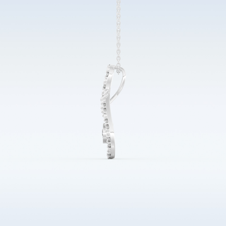 0.11 TCW Round Cut Pear With Multi Stone Moissanite Solitaire Necklace in 14K/18K Gold